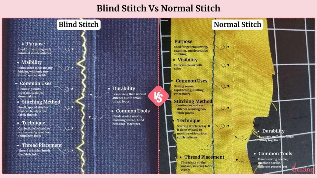 Blind Stitch Vs Normal Stitch