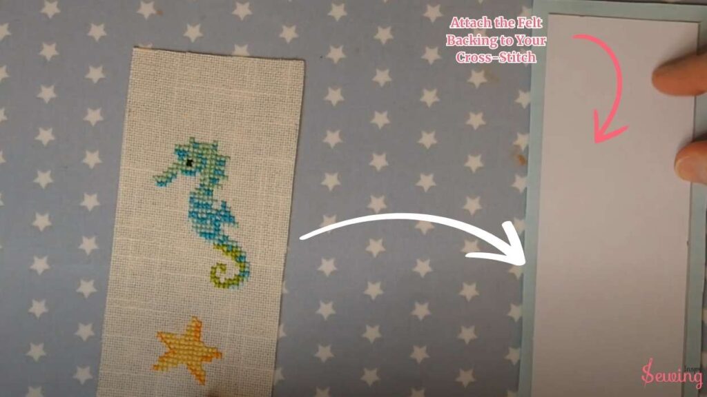 Attach the Felt Backing to Your Cross-Stitch