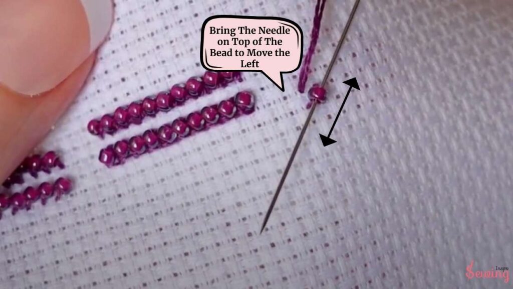 Bring The Needle On Top Of The Bead To Move The Left