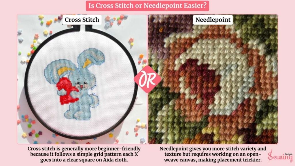 Is Cross Stitch Or Needlepoint Easier