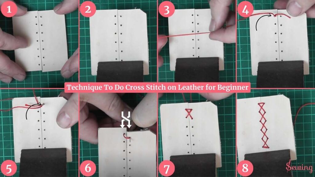 Technique To Do Cross Stitch On Leather For Beginner