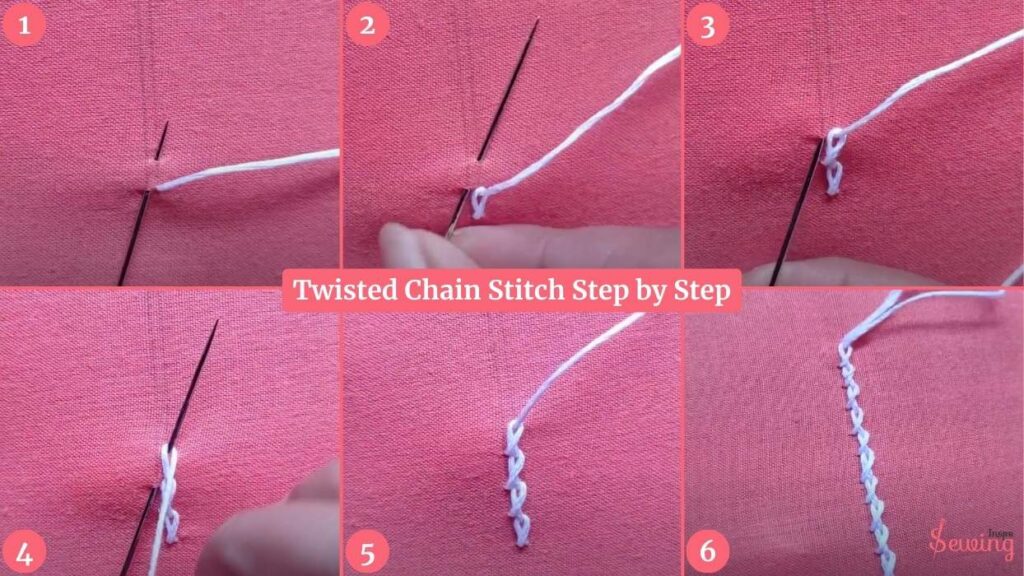 Twisted Chain Stitch Step By Step