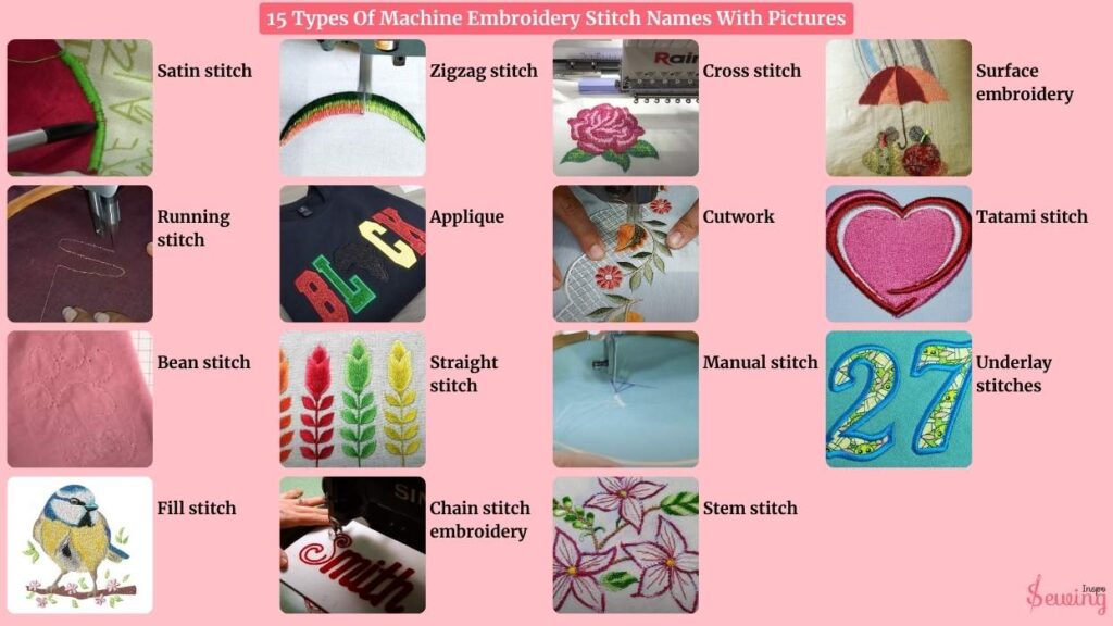 Machine Embroidery Stitches With Pictures