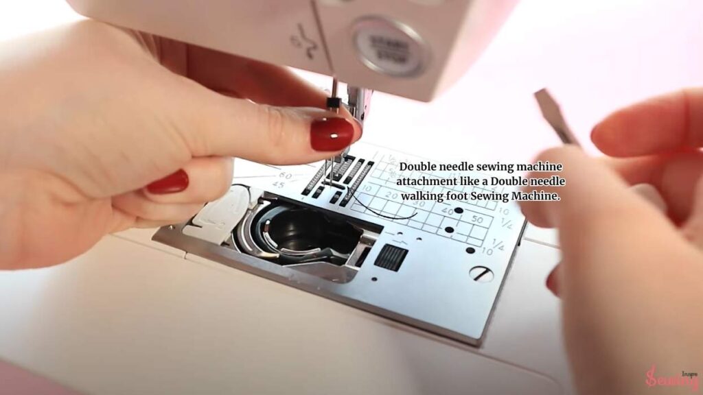 Double needle sewing machine attachment like a Double needle walking foot Sewing Machine