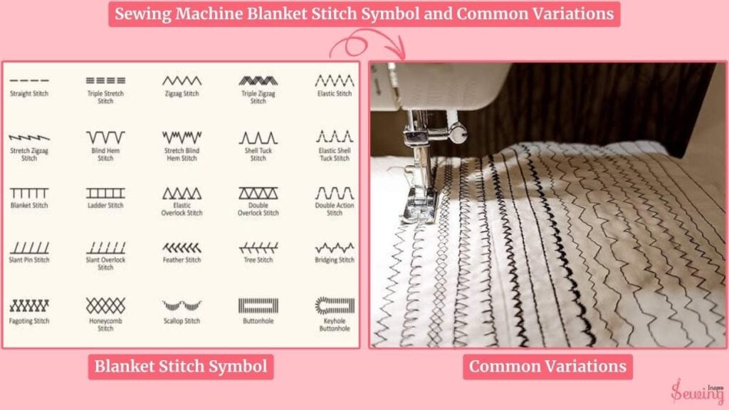 Sewing Machine Blanket Stitch Symbol and Common Variations