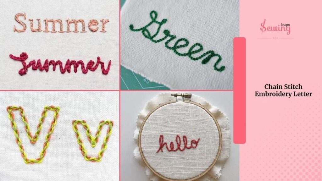 Chain Stitch Embroidery Letter