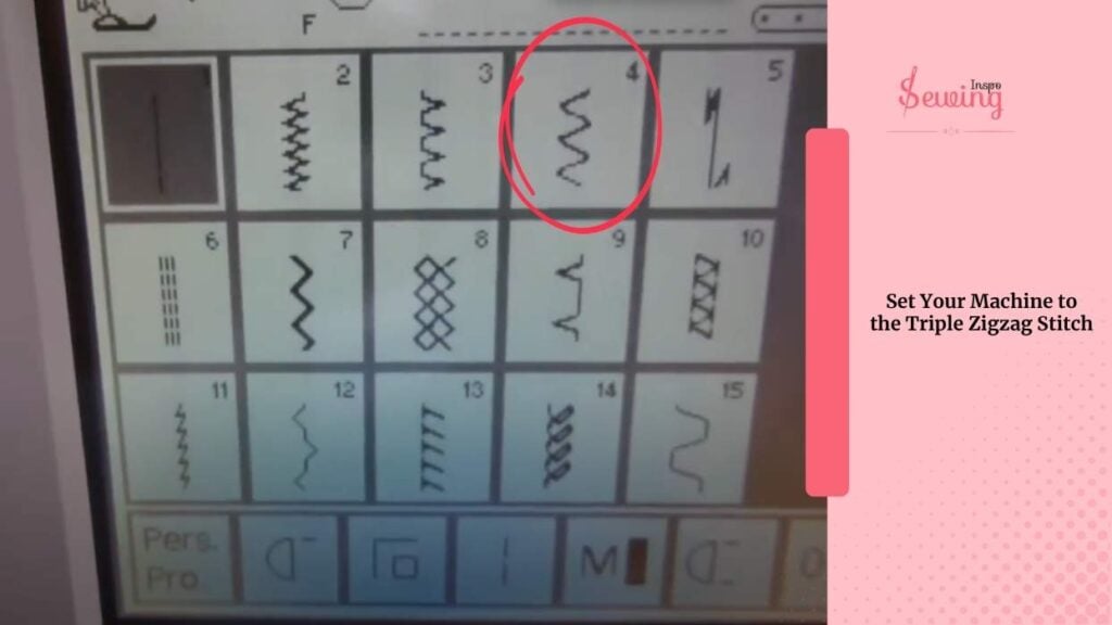 Set Your Machine to the Triple Zigzag Stitch