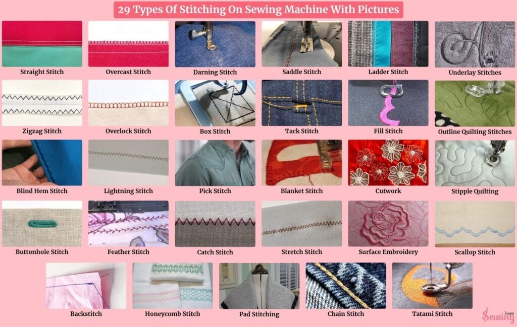 29 Types Of Stitching On Sewing Machine With Pictures