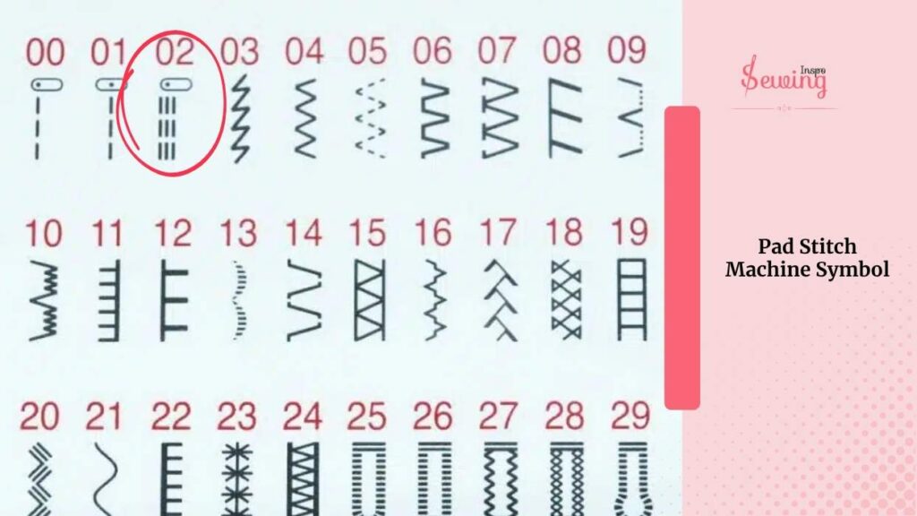 Pad Stitch Sewing Machine Symbol