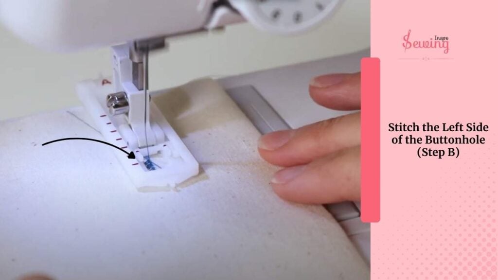 Stitch the Left Side of the Buttonhole