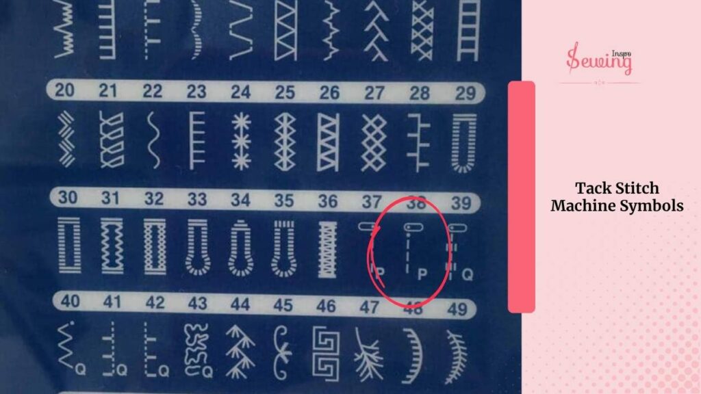 Tack Stitch Machine Symbols