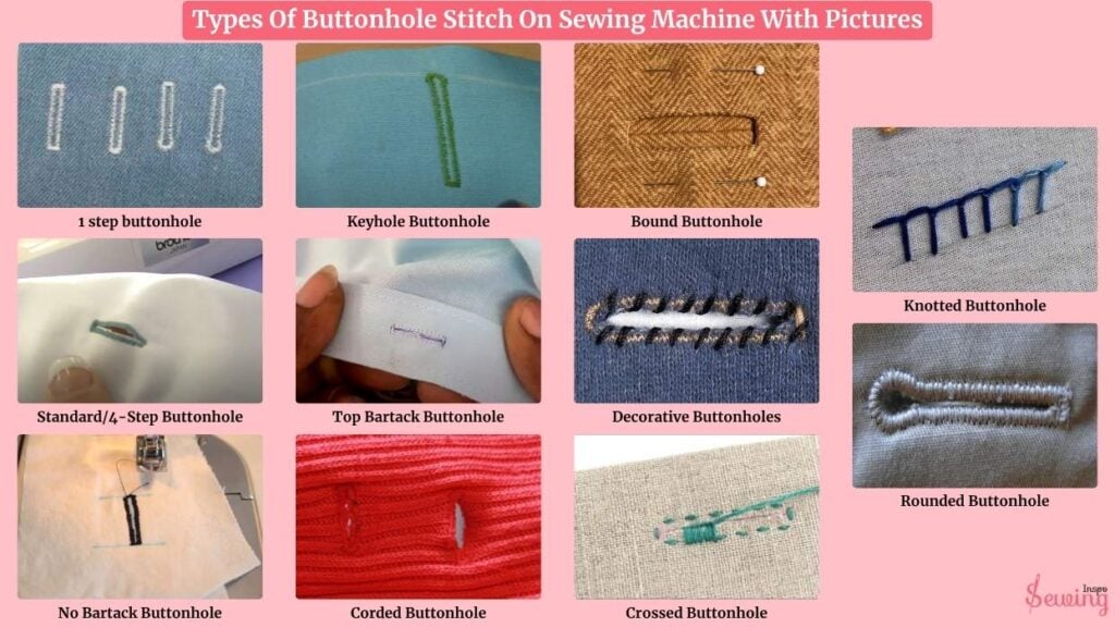 Types Of Buttonhole Stitch On Sewing Machine With Pictures
