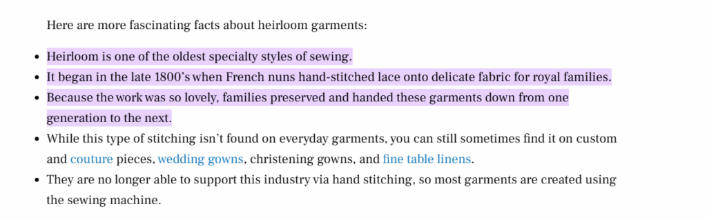heirloom stitch