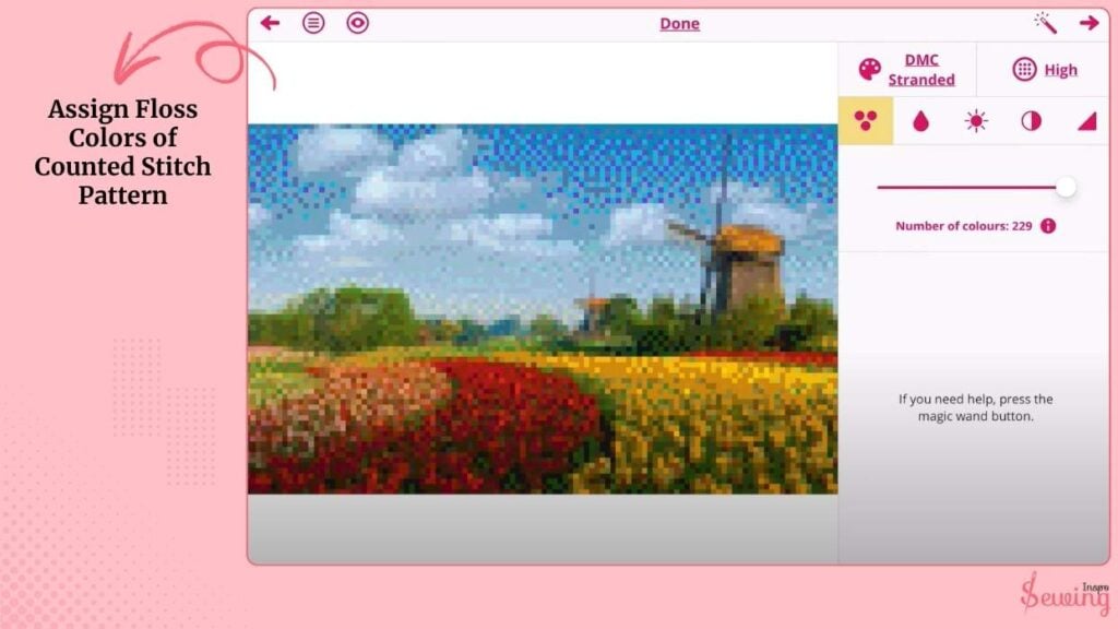 Assign Floss Colors Of Counted Stitch Pattern