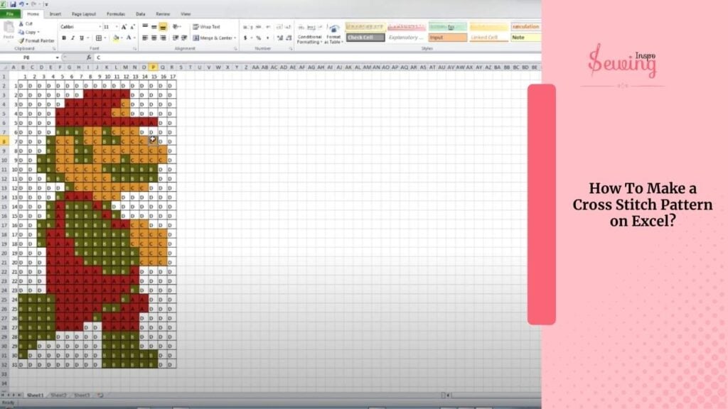 How To Make A Cross Stitch Pattern On Excel