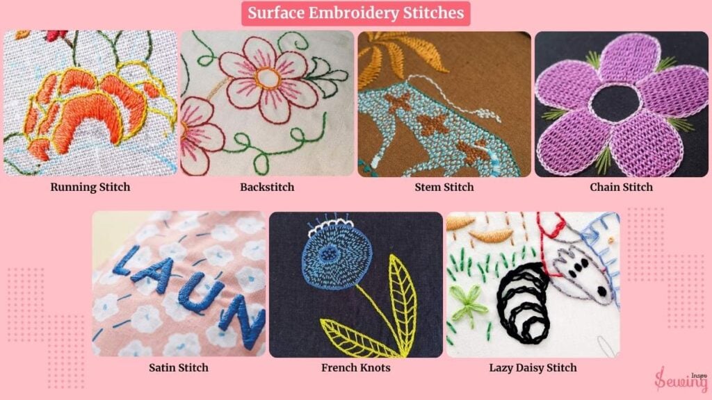 Surface Embroidery Stitches
