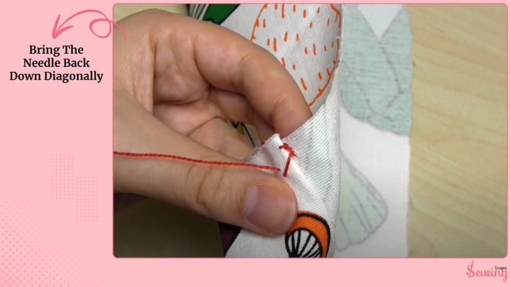 Bring The Needle Back Down Diagonally