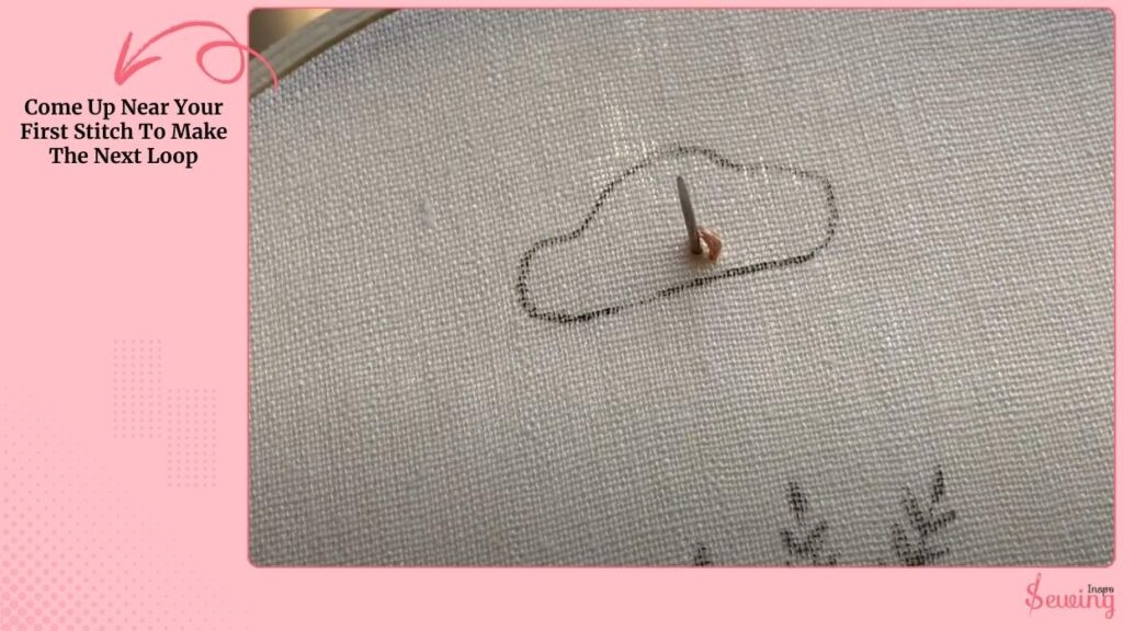 Come Up Near Your First Stitch To Make The Next Loop