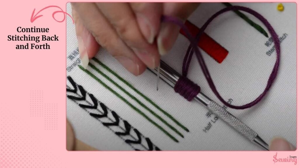Continue Stitching Back and Forth