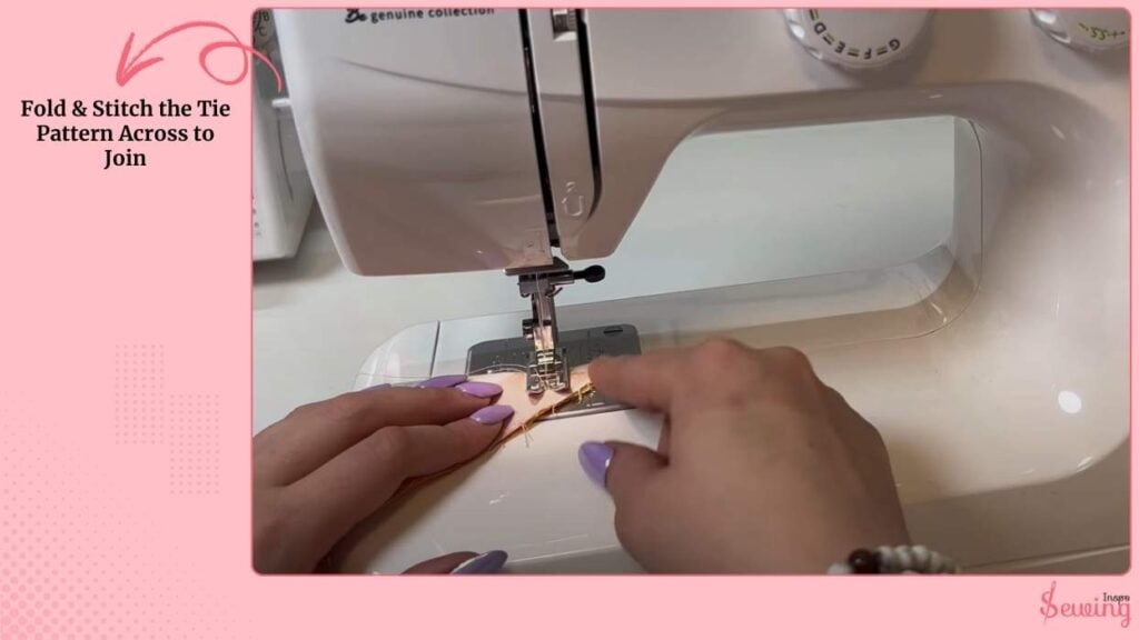 Fold & Stitch The Tie Pattern Across To Join