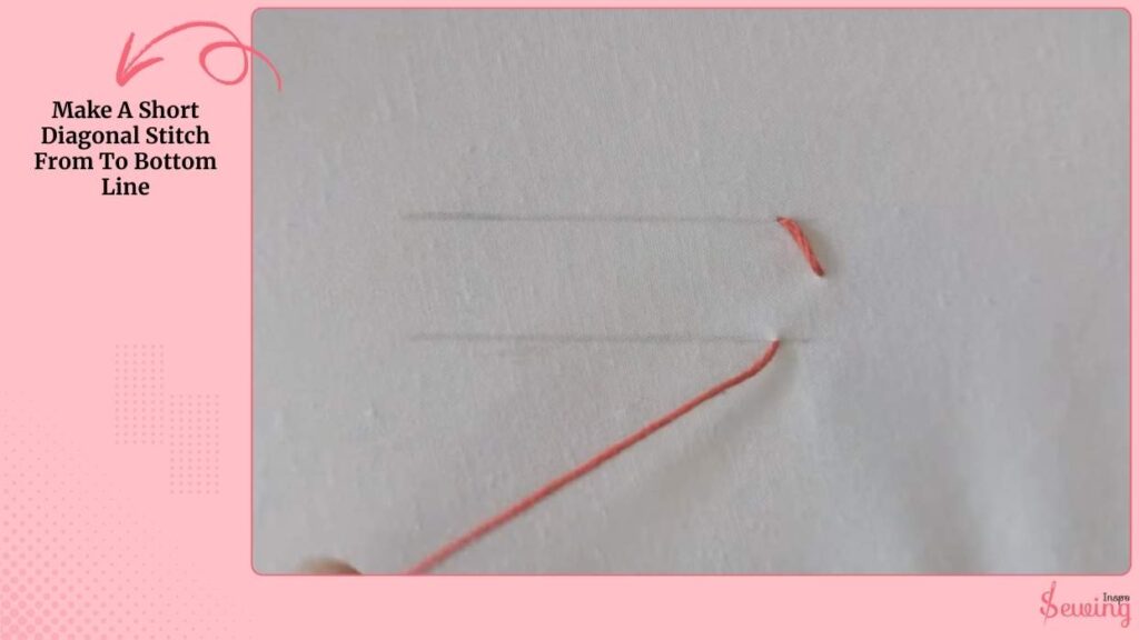Make A Short Diagonal Stitch From To Bottom Line