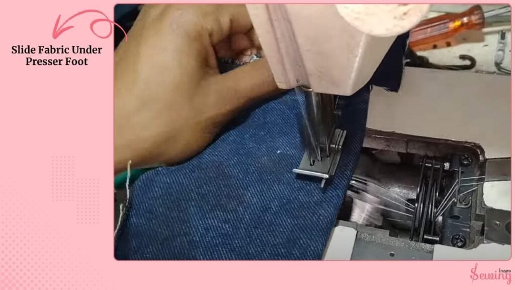 Slide Fabric Under Presser Foot