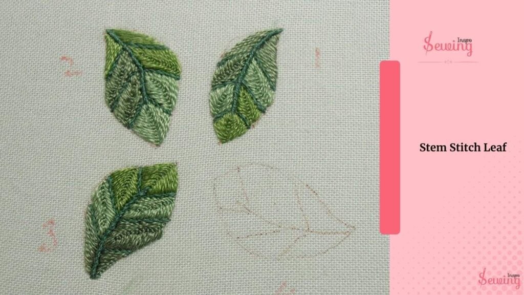 Stem Stitch Leaf