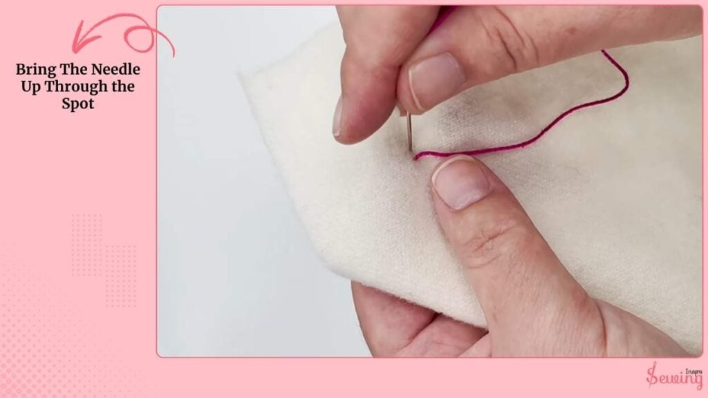 Bring The Needle Up Through The Spot