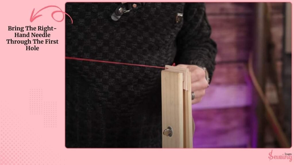 Bring The Right-Hand Needle Through The First Hole