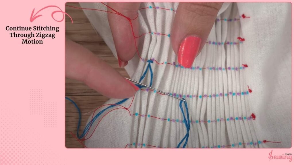Continue Stitching Through Zigzag Motion