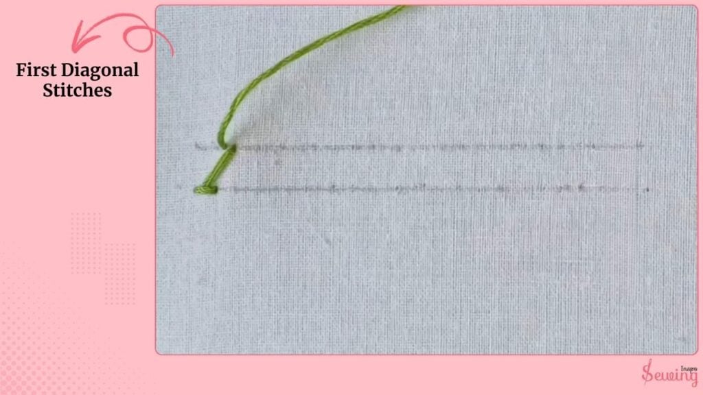 First Diagonal Stitches