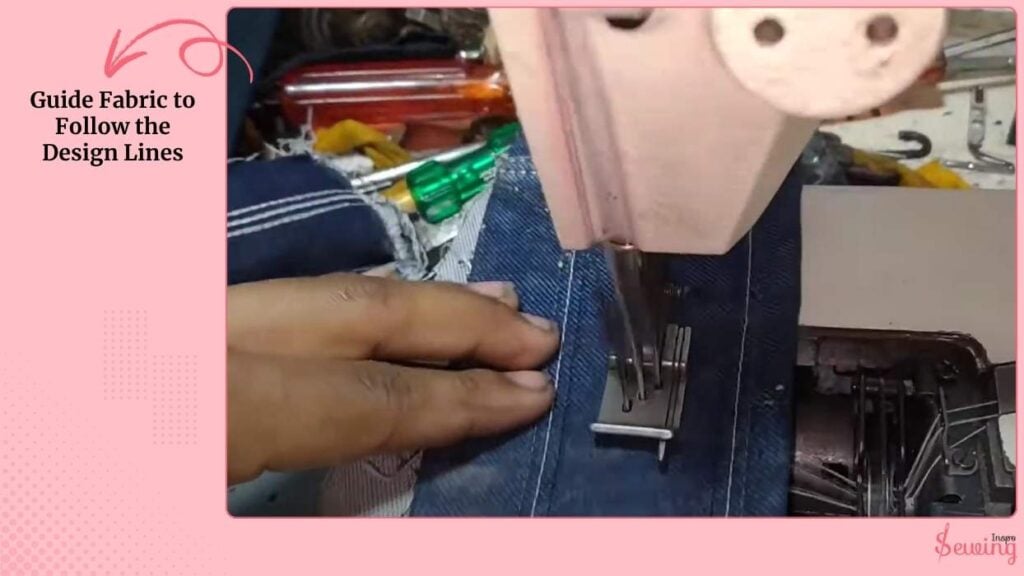Guide Fabric To Follow the Design Lines