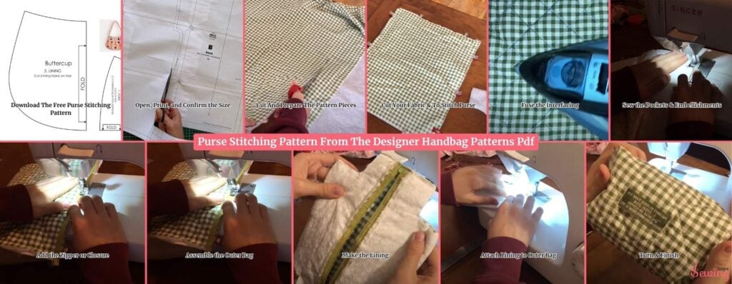 Purse Stitching Pattern From The Designer Handbag Patterns Pdf