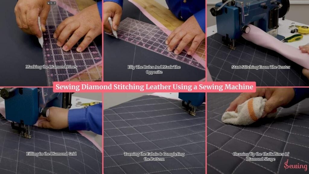 Sewing Diamond Stitching Leather Using a Sewing Machine