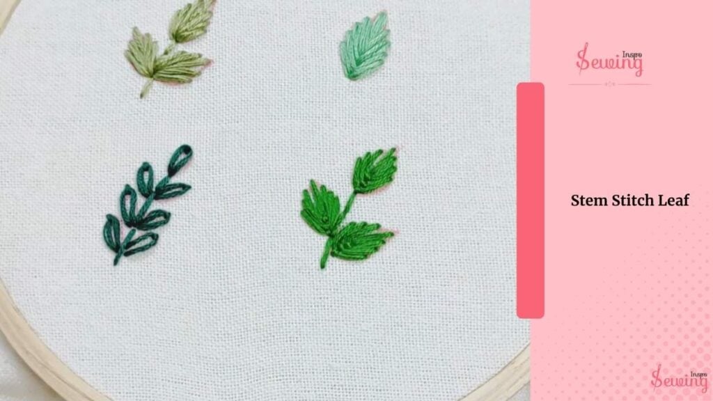 Stem Stitch Leaf