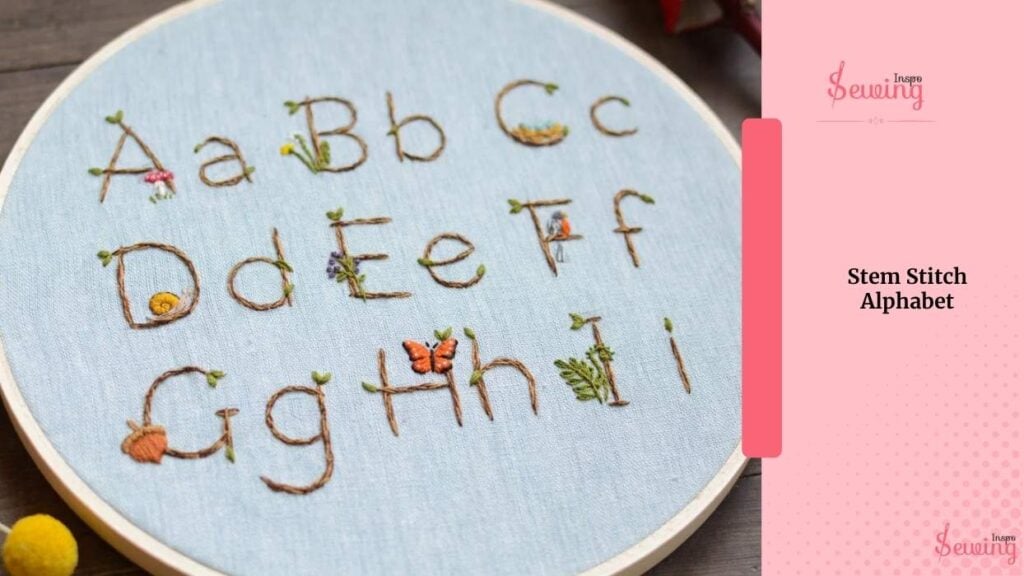 Stem Stitch Alphabet