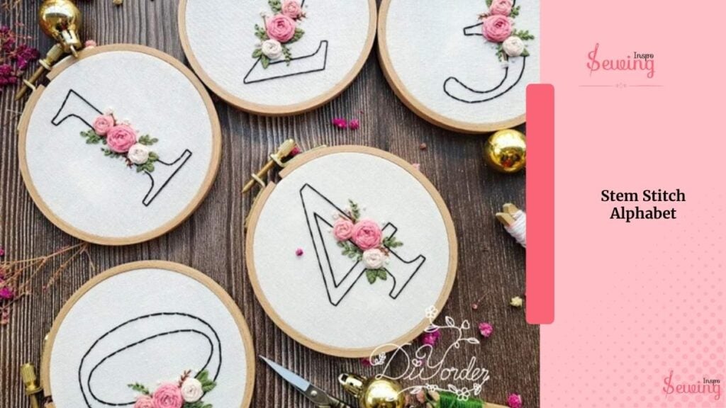 Stem Stitch Alphabet