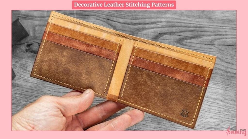 Decorative leather stitching pattern