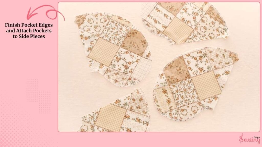 Finish Pocket Edges And Attach Pockets To Side Pieces