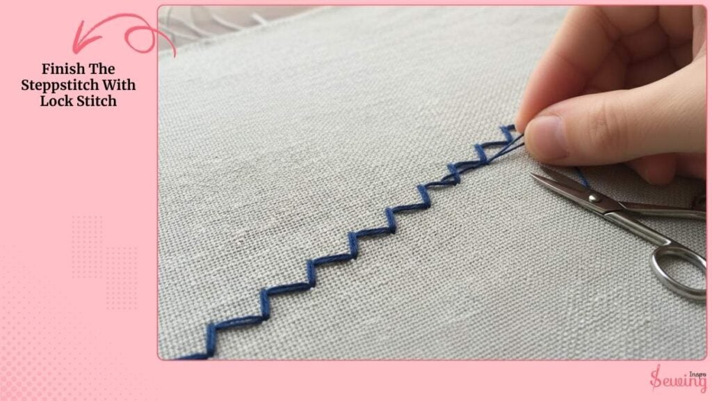 Finish The Steppstitch With Lock Stitch
