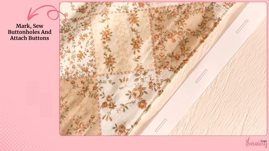 Mark, Sew Buttonholes And Attach Buttons