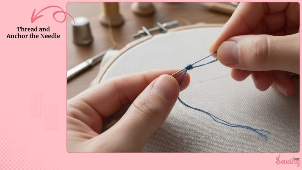 Thread and Anchor the Needle
