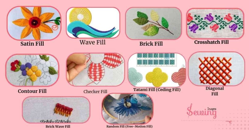 Types Of Machine Embroidery Fill Stitches