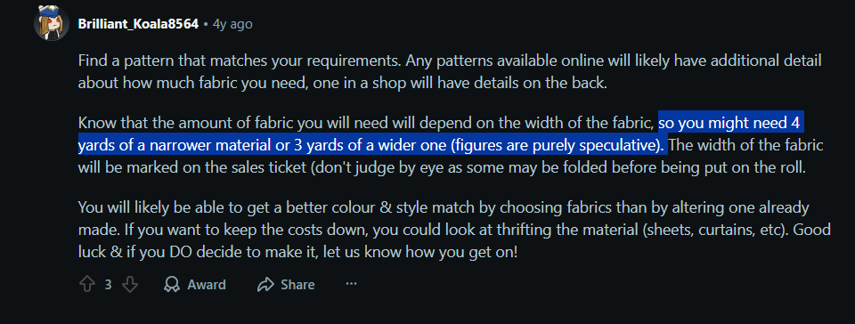 fabric length does depend on the type of skirt you are making
